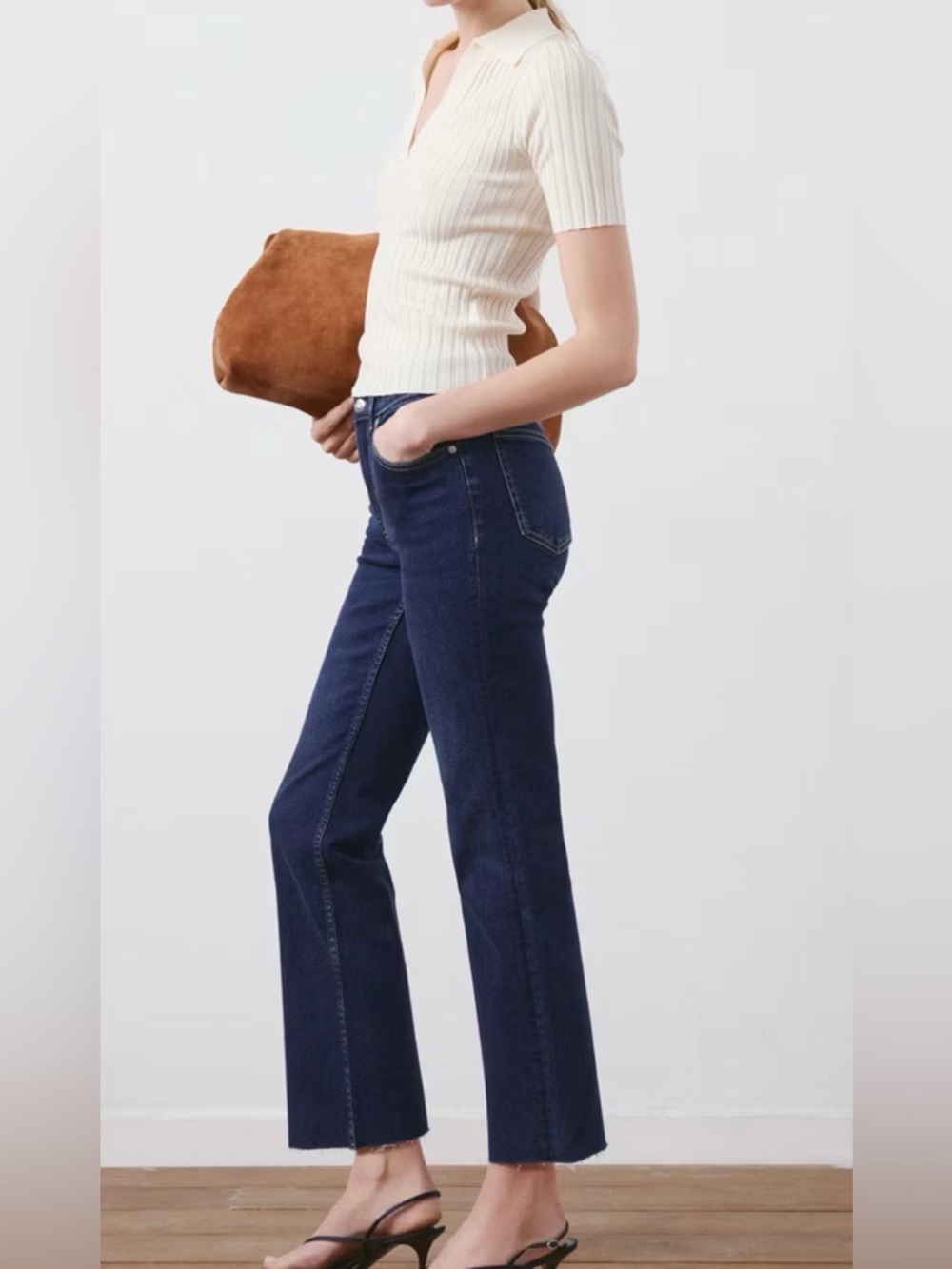 Mango Dark Blue High-Rise Flare Jeans - Women